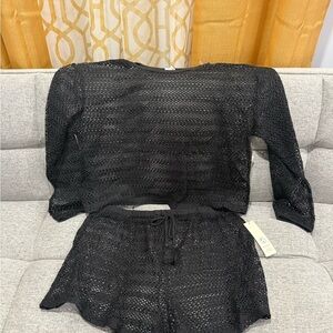 No Boundaries Black Crochet Apparel